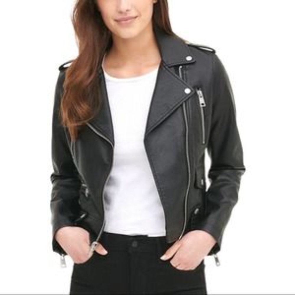 Levi's faux lather Motorcycle Jacket- NWT-XL-black